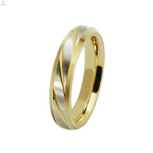 Senhoras anel de casamento de ouro, aço inoxidável gravado jóias